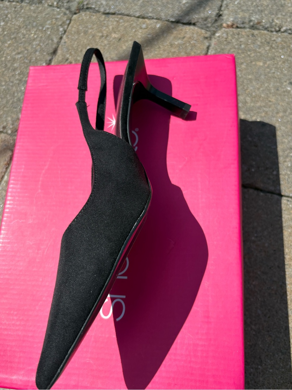 H&M Black Pointed Slingback Heels